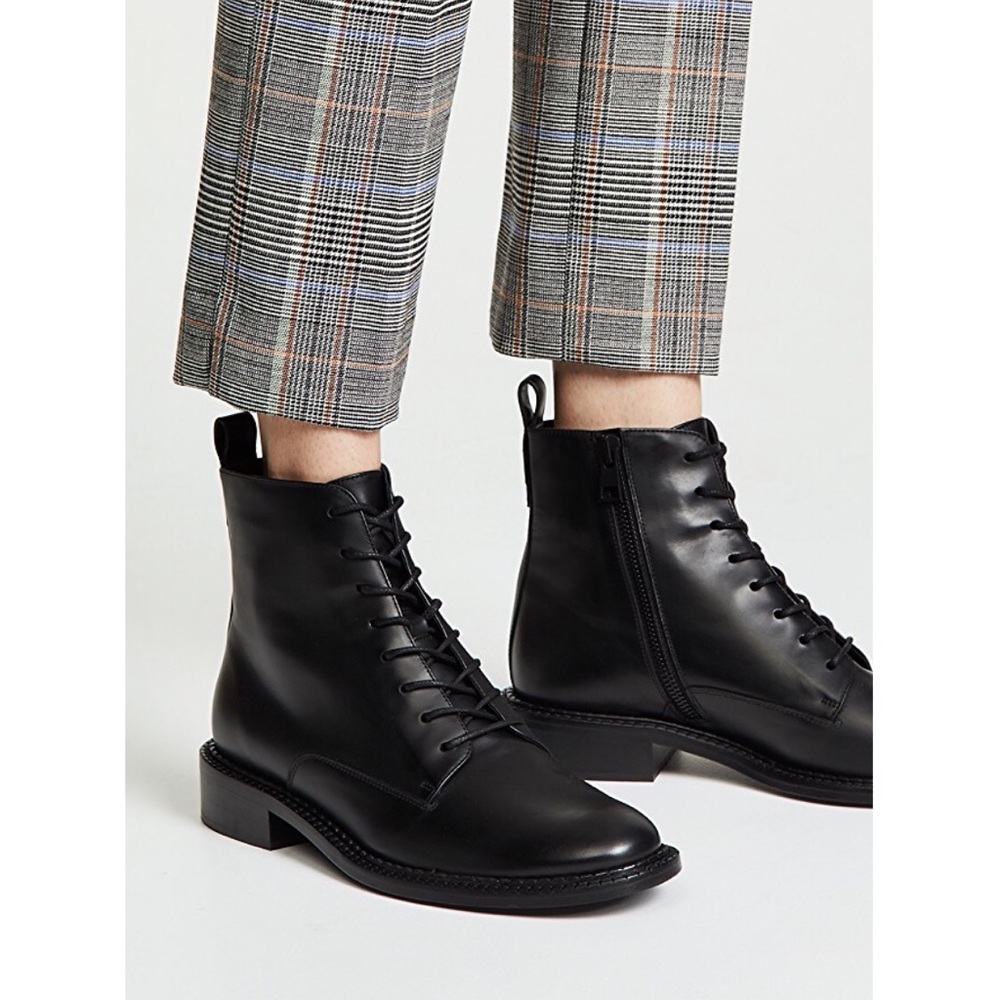 NWOT, Vince Women’s Combat Black Leather Boot,m